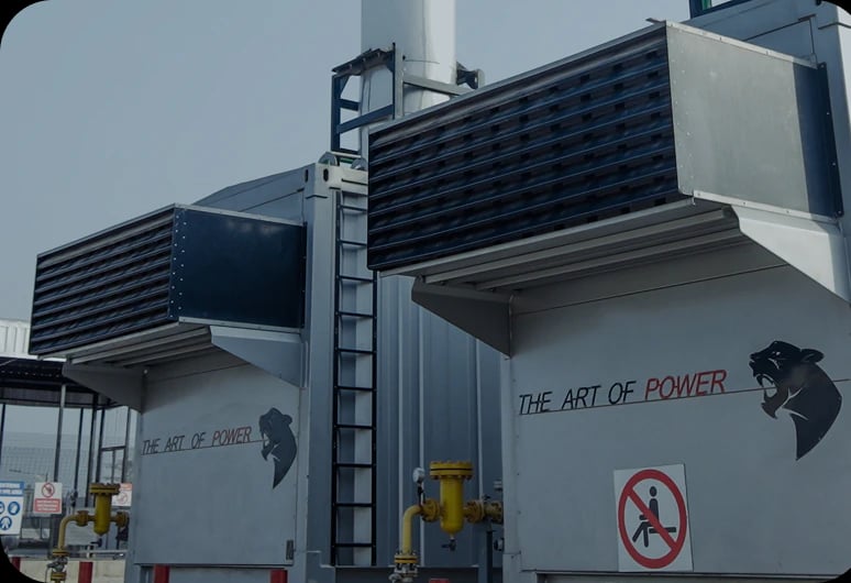 Gas-powered generator units at the Gas Tech facility