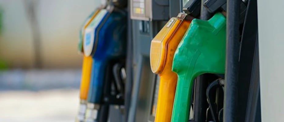 Row of autogas dispensing nozzles at the NGV Filling Station